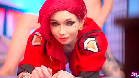 Redhead Tattoo Teen 18+ Sucks And Ride The Cum In Her Pussy