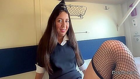 Seduced The Conductor On The Train And Fucked While She Had A Break 47 Min