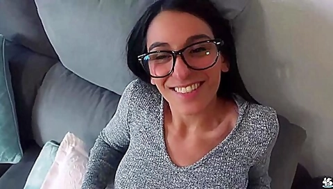 Danica Mori In Tanned Petite Girl With Glasses Deepthroats And Squirts For Her Boyfriend