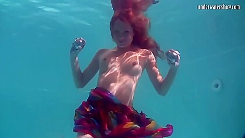 Redhead Baby Nikita Vodorezova Gets Naked Underwater