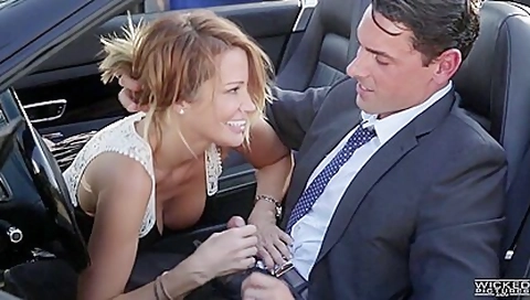 Jessica Drake Fucks Horny Businessman In The Car