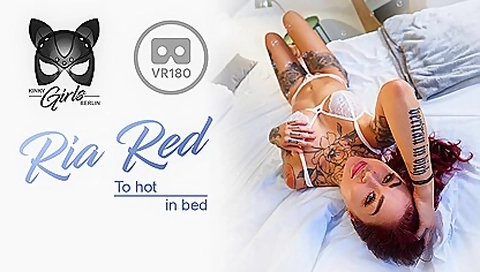 Too Hot In Bed; Beautiful German Babe Solo In White Lingerie And Tattoos With Ria Red