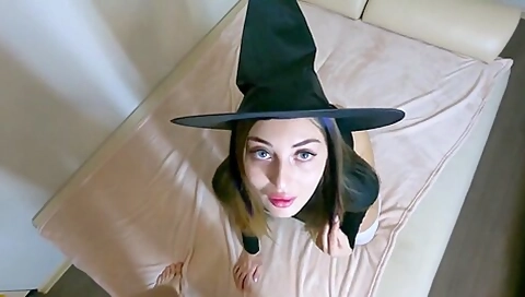 Halloween Witch Fucked And Cum In Her Erotic Mouth 2 Times