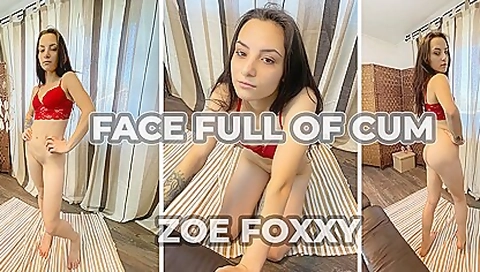 Skinny Brunette Quick Fuck With Face Full Of Cum - Pov Quickie Facial - Zoe Foxxy